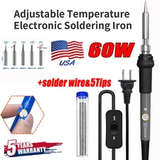 Soldering Station Iron Kit 60W Electric Solder Gun Wire Adjustable Temperature