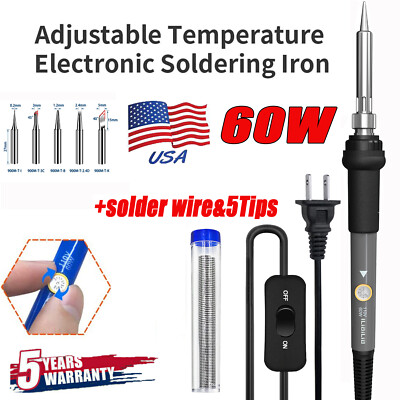 Soldering Station Iron Kit 60W Electric Solder Gun Wire Adjustable Temperature