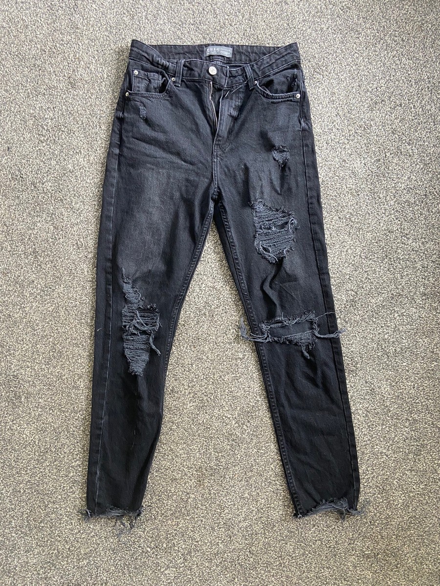 Mid Rise Primark Ripped Mom Jeans Primark Black Rippe Denim Jeans