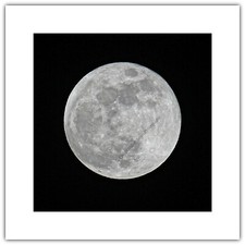 Moon Supermoon Night Sky Astronomy Space - Greetings Card Birthday Blank Notelet