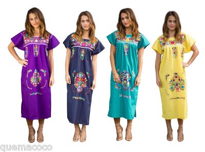 open lace back dress Mexican Dress Puebla Hand Embroidered (Purple, Small) at Amazon Women's  Clothing store