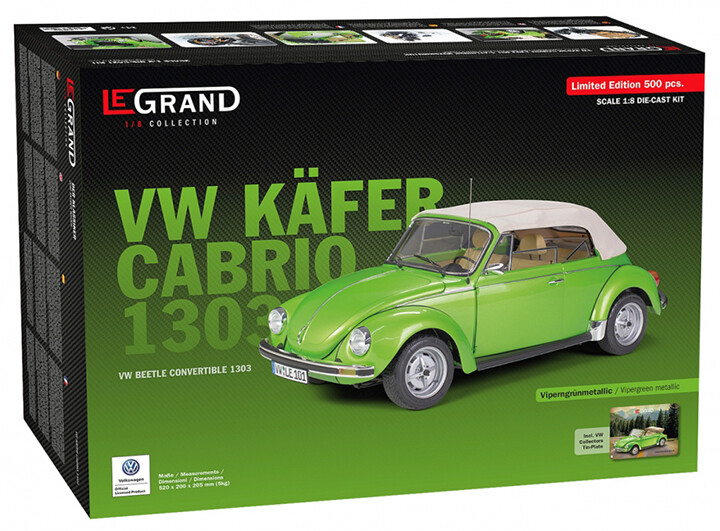 Le Grand #LE101 1/8 VW Volkswagen Beetle green Cabrio metal kit by