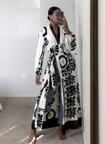 Women's Dress Zara Pink And Black Dalmatian Print Wrap Dress ZARA