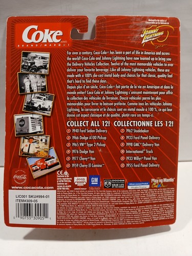 JOHNNY LIGHTNING 1:64 Scale Coca Cola 1933 FORD PANEL DELIVERY Diecast - Picture 2 of 2