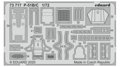 Eduard 1/72 North American P-51B/C Mustang Detail Set for Hasegawa/Hobby 2000