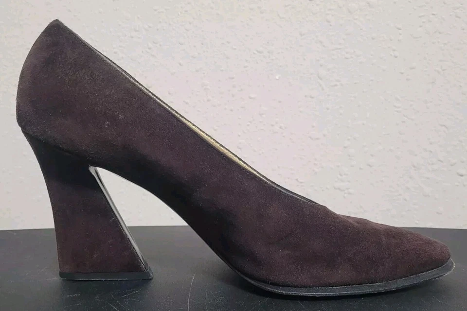 De Colección YVES SAINT LAURENT Marrón Nobuck Gamuza Tacones Talla 10 ITALIA Icónicos  Foto 3 de 4