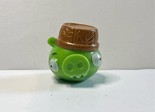 Angry Birds Green Pig w/ Bucket on Head Figurine 1  Cake Topper Toy AF2