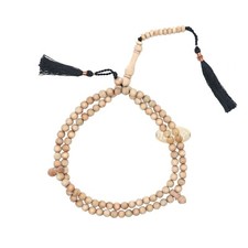 Sandalwood Natural Scented Wood 7mm Islamic 99 Beads Black Tassle Tasbih