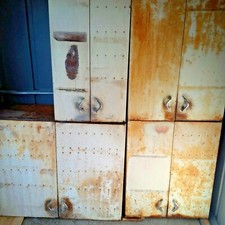 Vintage Youngstown Metal Kitchen Garage Cabinets Boomerang Handles we ship 