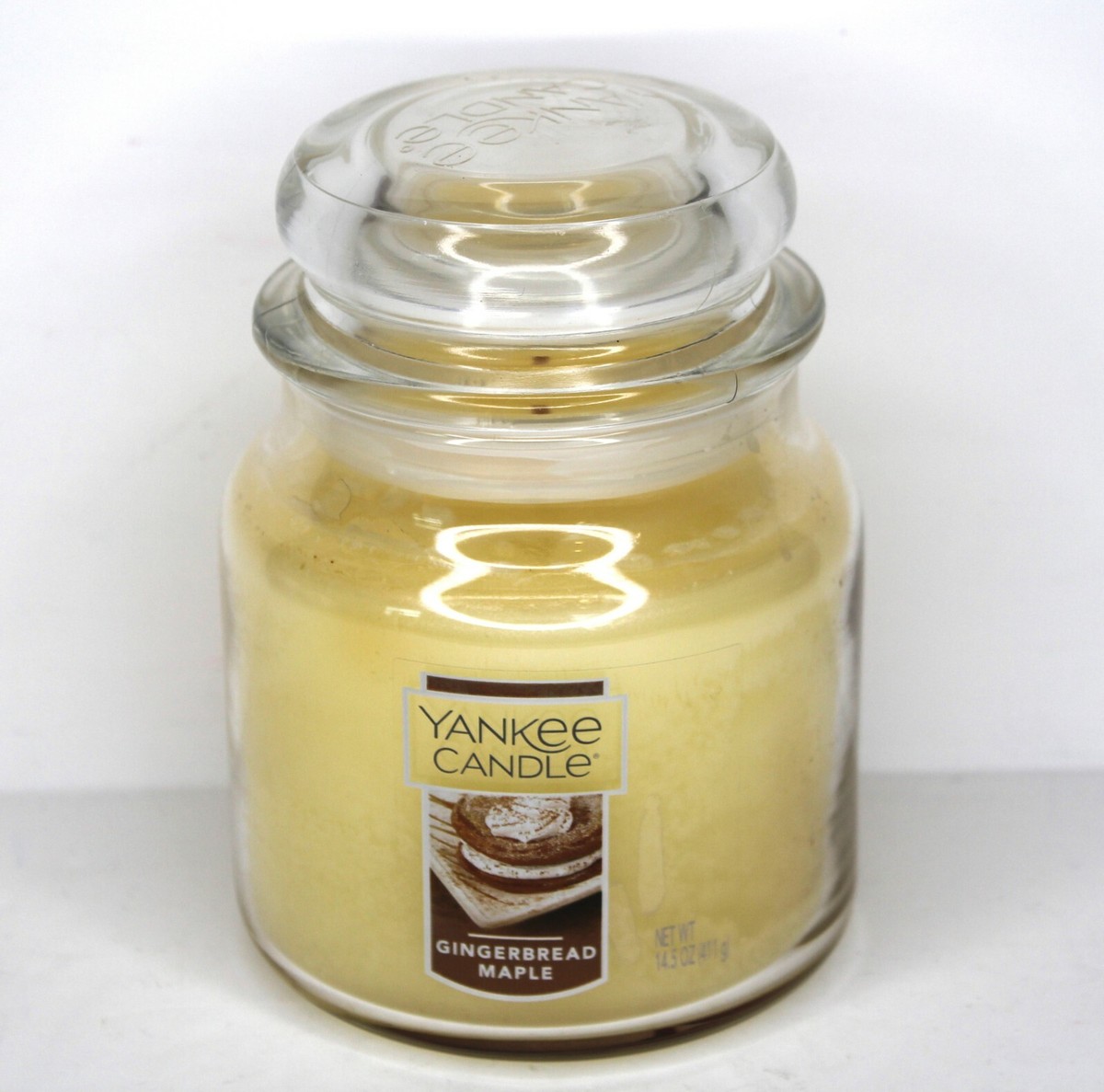 WONDERFUL YANKEE CANDLE GINGERBREAD MAPLE 14.5 OZ JAR CANDLE