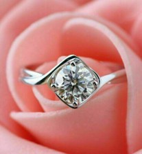 1.67Ct White Round Cut CZ Engagement Wedding Ring In Solid 925 Sterling Silver
