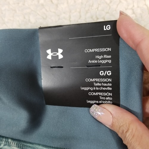 UNDER ARMOUR Women's Compression High-Rise Ankle Leggings Seaglass Large NWT - Picture 10 of 12