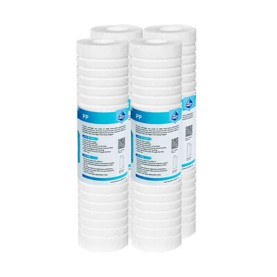 1-4PK 0.5/1/5 Micron 10x2.5'' Grooved Sediment Water Filter Whole House Cartridge