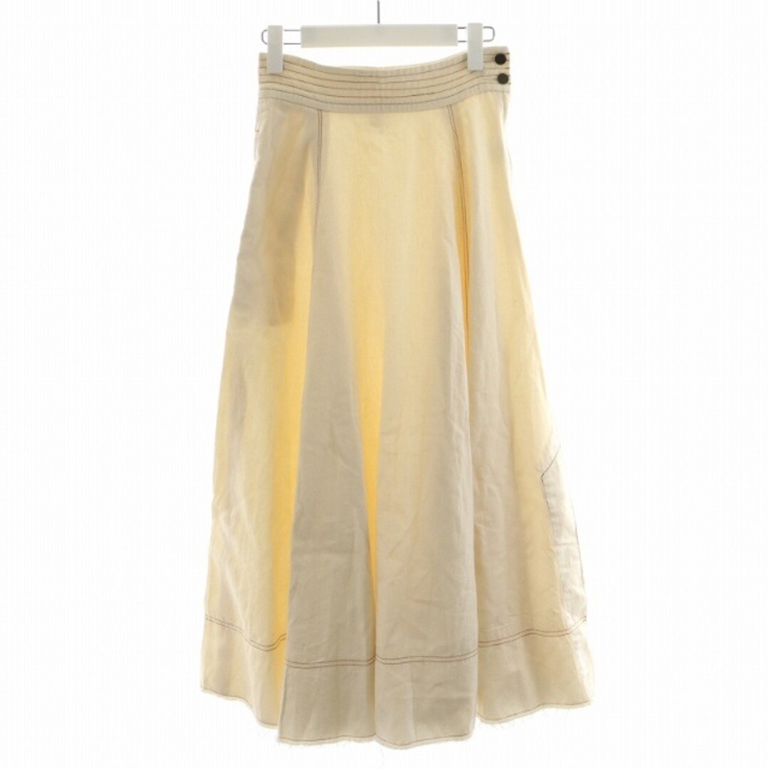 Ron Herman 21SS Midi Skirt Long Cut Off Cotton White AN9 Used  