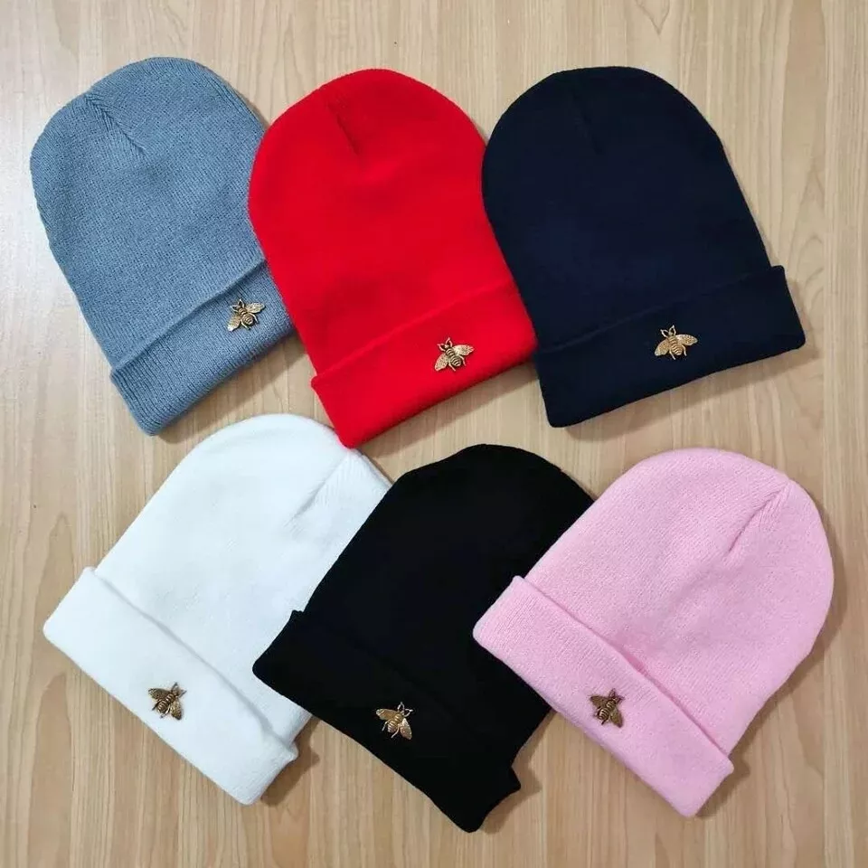 DESIGNER BEANIE BEE Hat Men Women Winter Warm Knitted Cotton