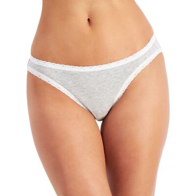 Jenni Lace Trim Bikini Underwear Panties Sleep Grey Heather NWT Plus Size XXL