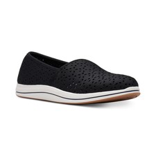 Women's Clarks Cloudsteppers Breeze Emily Perforated Loafer Flats Black