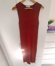 Stradivarius Ribbed Knit Midi Dress – Rust / Terracotta Brown