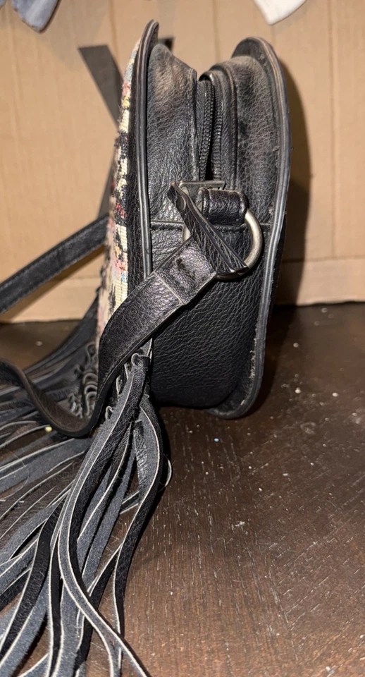 Bolso Roxy Mujer Círculo Boho Cartera Bandolera Flecos Borlas Marrón Y2K Western Foto 3 de 4