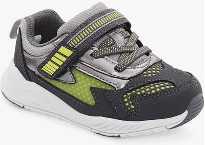 Stride Rite Boys Lighted Cosmic Light-Up Sneaker, Grey/Neon, Big Kid Size 3 M US