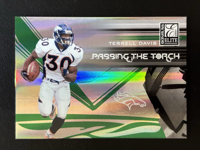 2007 Donruss Elite Terrell Davis Passing the Torch Green Card #/400    