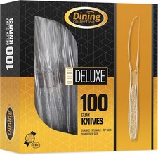 Clear Plastic Knives - 100 Pack Durable, Recyclable, Disposable Knives Great