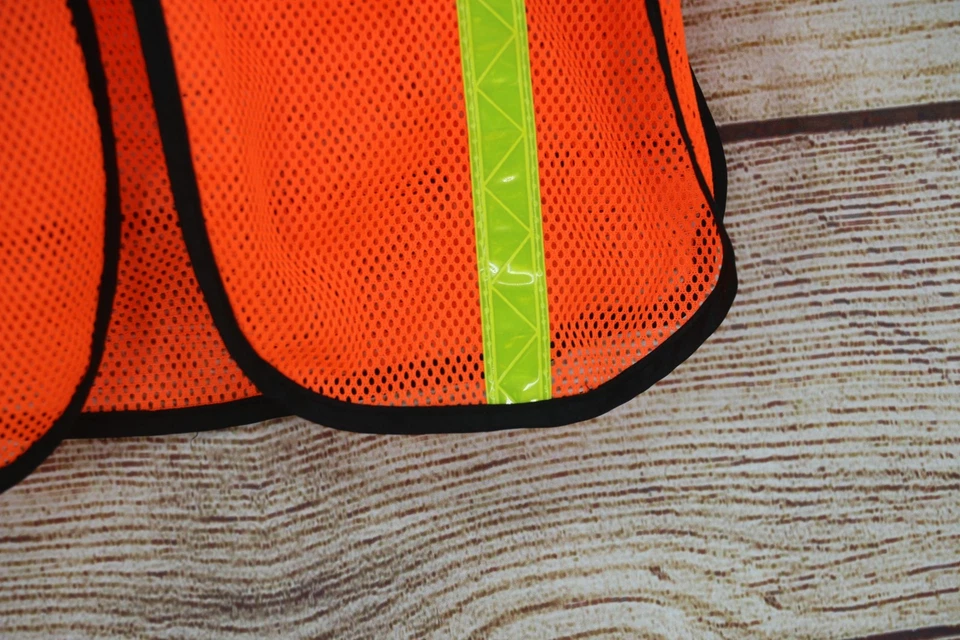 River City Garments Adult One Size Mesh Safety Vest Neon Orange Yellow - Image 4 of 4