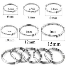 Stainless Steel Silver Split Key Chain Ring Connectors 10pcs Jewelry DIY TH3