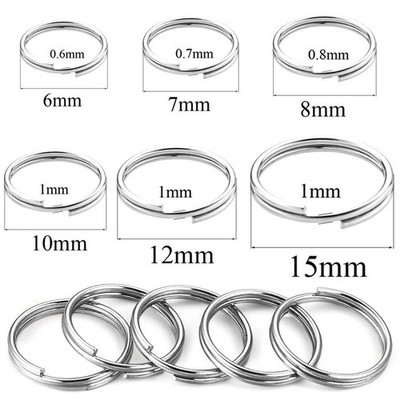 Stainless Steel Silver Split Key Chain Ring Connectors 10pcs Jewelry DIY TH3