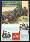 Vtg 1943 Coca Cola Color Print Ad - Stonewall Jackson Civil War - WW1 - WW2