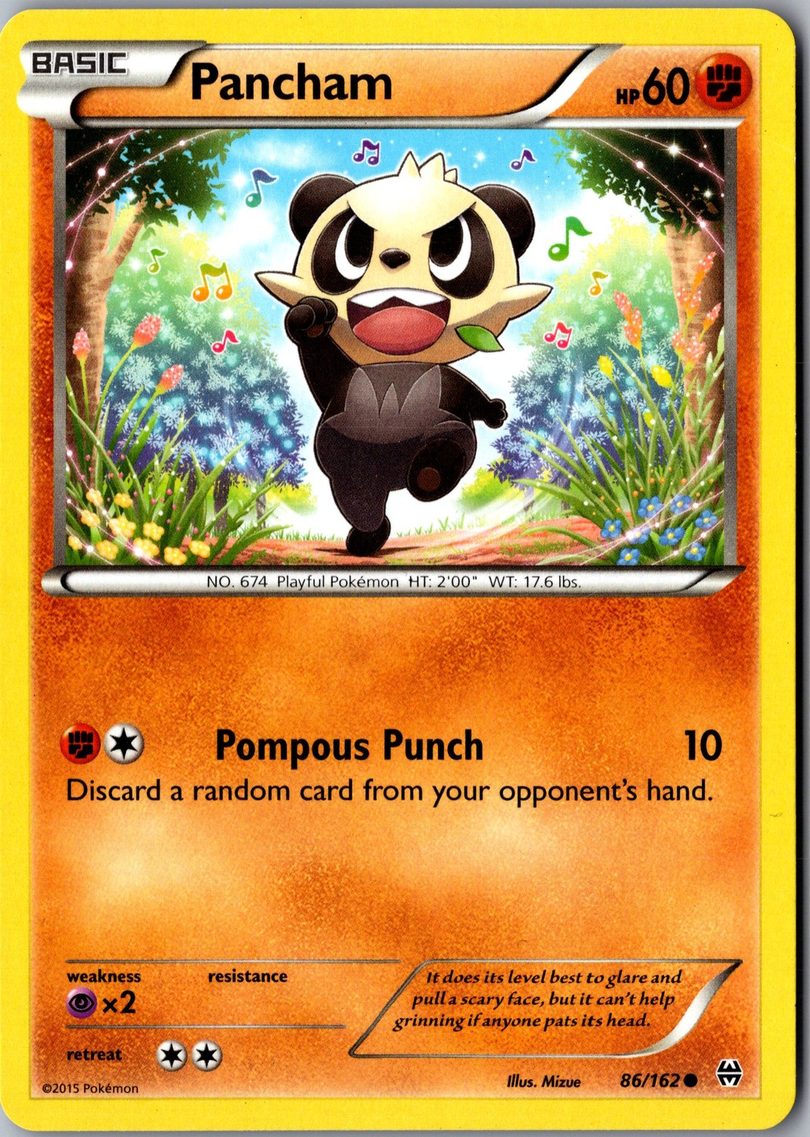 Pancham 86/162 Common BREAKthrough Lightly Played Pokemon Card TCG Single