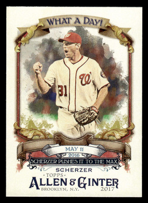 2017 Topps Allen & Ginter #WAD-68 Max Scherzer  Washington Nationals