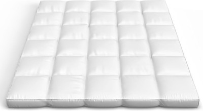 down Mattress Topper - Queen 4-Inch Duck and Goose Feather Bed with Cotton Mattr