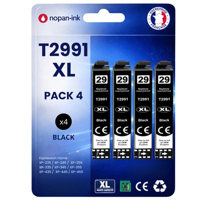 Pack 4 Cartouches 29XL T2991 compatible pour Epson Noir 600 pages - Photo 1/4
