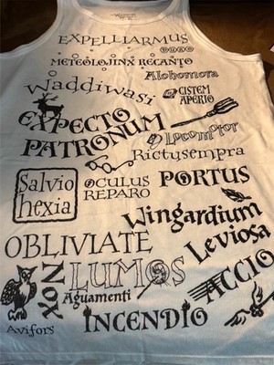 NWT Universal Studios Wizarding World Harry Potter Tank Shirt Spells Curses Sz S