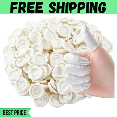 #ad 420 PACK Disposable Latex Finger Cots Medium Size Anti Static DURABLE HANDMADE $9.49