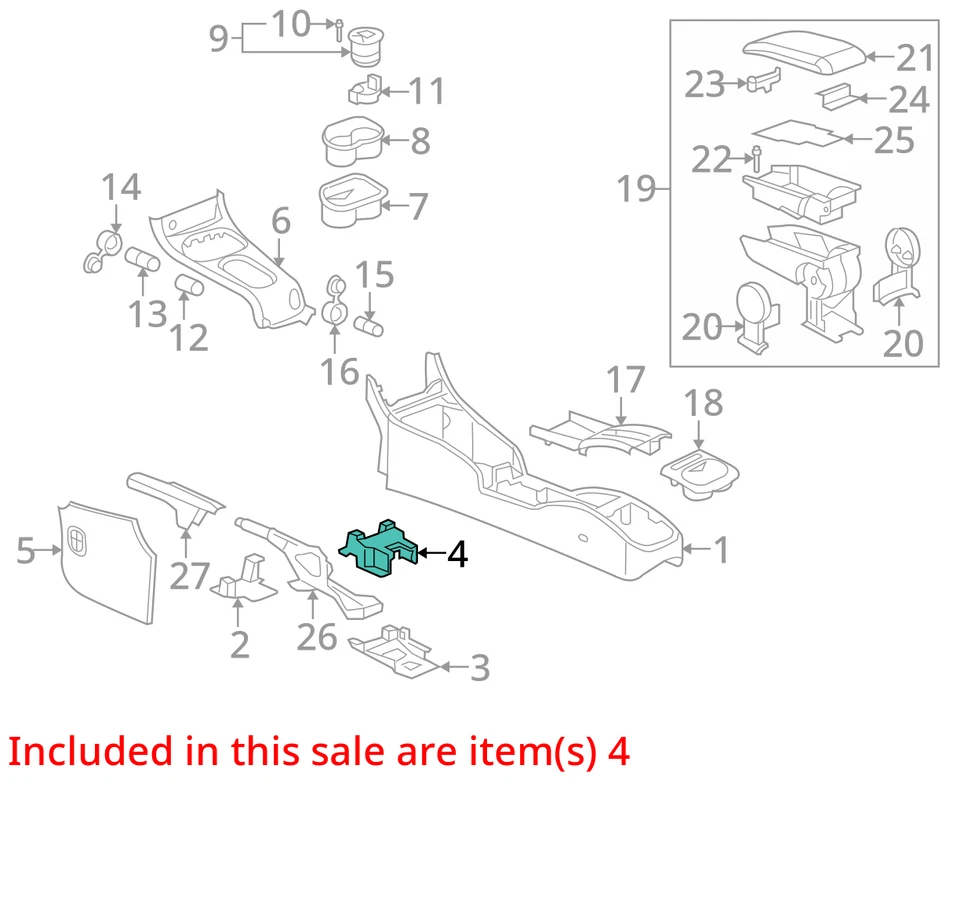 Chevrolet Pontiac Cobalt G5 2005-2010 soporte ASM F/FLR CNSL A/R 25845928 NUEVO Foto 3 de 4