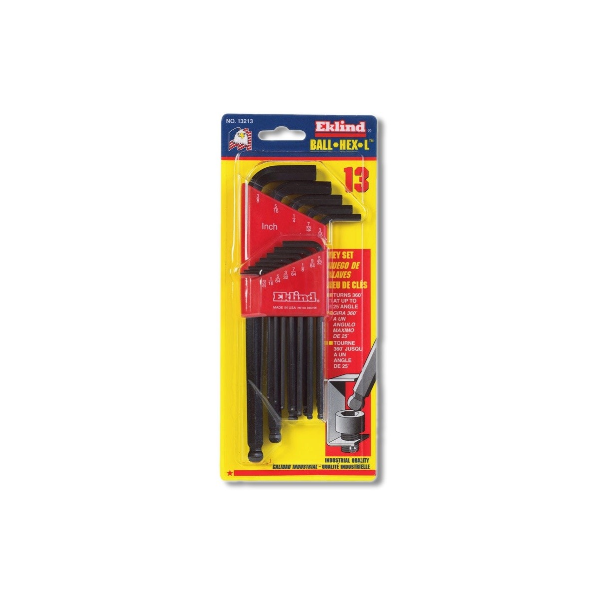 Eklind Ball-Hex-L SAE Long Arm Ball End Hex L-Key Set 13 pc 13213