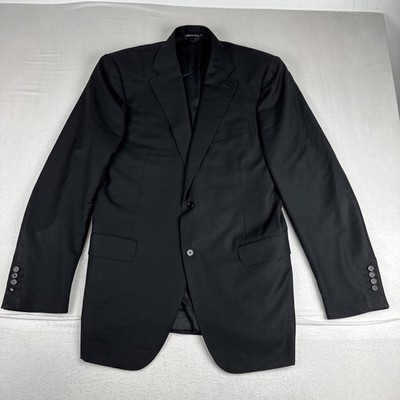 Canali Mens Black Blazer  **fits 40L**  Wool  Made in Italy Office Business