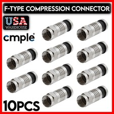 F-Type Compression Connector Type F Male Plug for RG-6 Coax Coaxial Cable 10 PCS