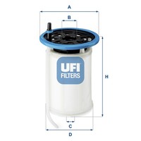 Kraftstofffilter UFI 26.079.00 Filtereinsatz FüR Fiat Tipo 356HXG11 356HXG1B