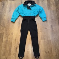Profile Ski Suit One piece Snowsuit Snow Bib Vintage 80s 90s Jumpsuit Womens 8