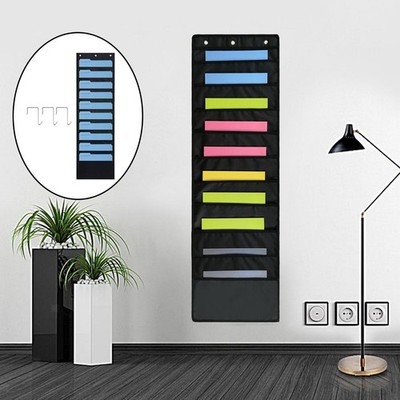 10 Pocket Door Hanging File Organizer Wall File Organizer Oxford Tuch Schwarze