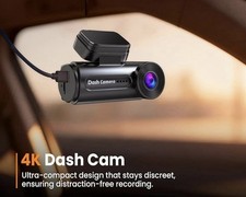 4K Dash Cam Front with Built-in WiFi, Dash Camera for Cars, Loop Recording