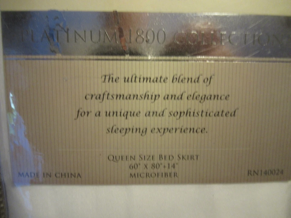 Queen Size Bed Skirt White Hotel Luxury Platinum 1800 Collection 100% Microfiber - Image 2 of 3