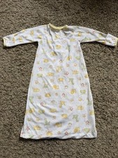 VTG 80s Carter's Newborn Infant Layette Size Sleep Sack Gown Zoo Animal Print
