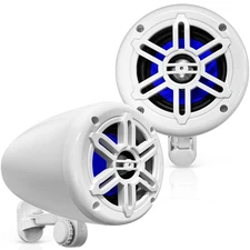 Pyle 4'' Waterproof Rated Off-Road 75W 2-Way Marine Box Speaker (White)