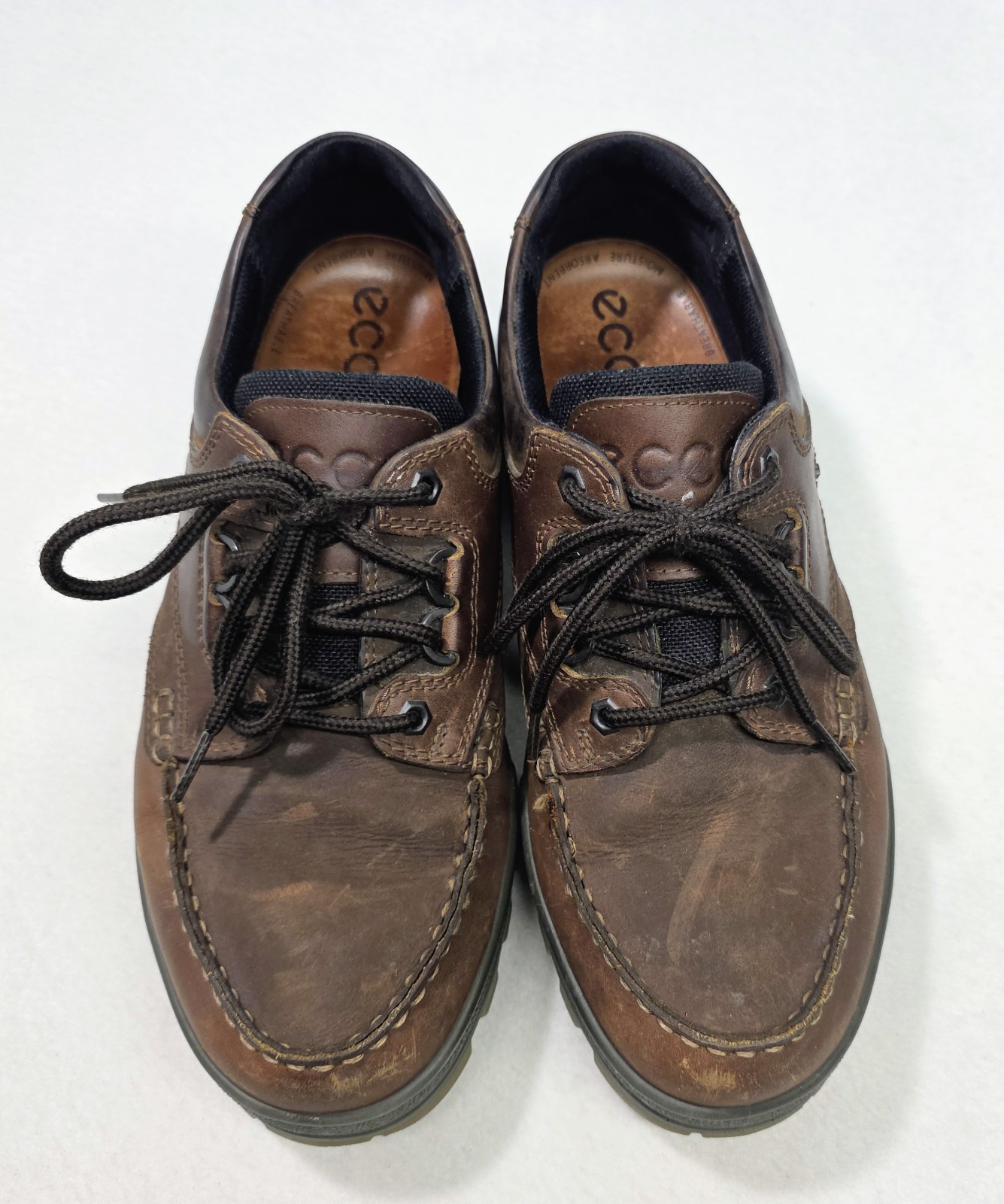 Ecco Track 2 GTX Waterproof Low Shoes Brown Leather Mens Size EU 45 US 9 to 9.5