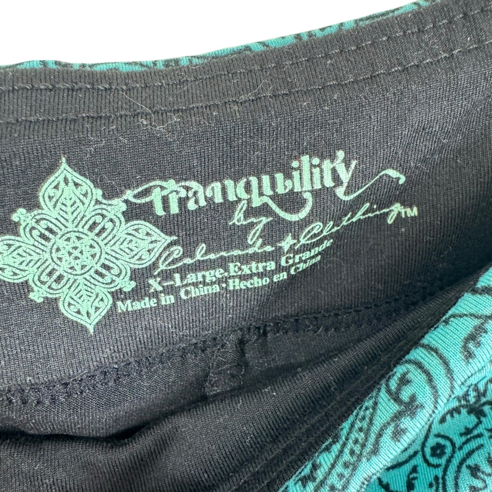 Tranquility Blue Black Patterned Casual Pull On A… - image 4