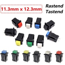 Viereckig Drucktaster Druckschalter Mini Taster EIN/AUS 6 Farben 3A 125V 1A 250V